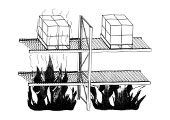 Shelving Boxes Flames Rack